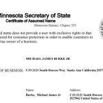 23-0321918: Michael James Burke Jr. Notice of Assumed Name. All Rights Expressly Reserved and Retained.