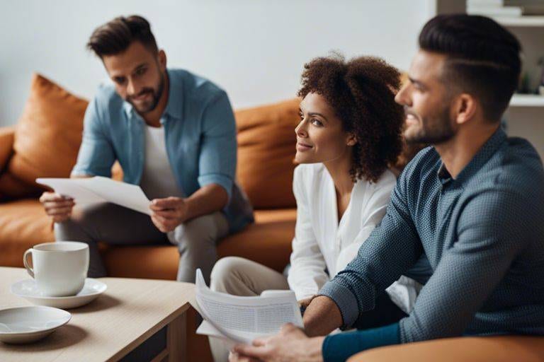 Image of tenants having their lawyer-friend looking over their lease before the sign it.