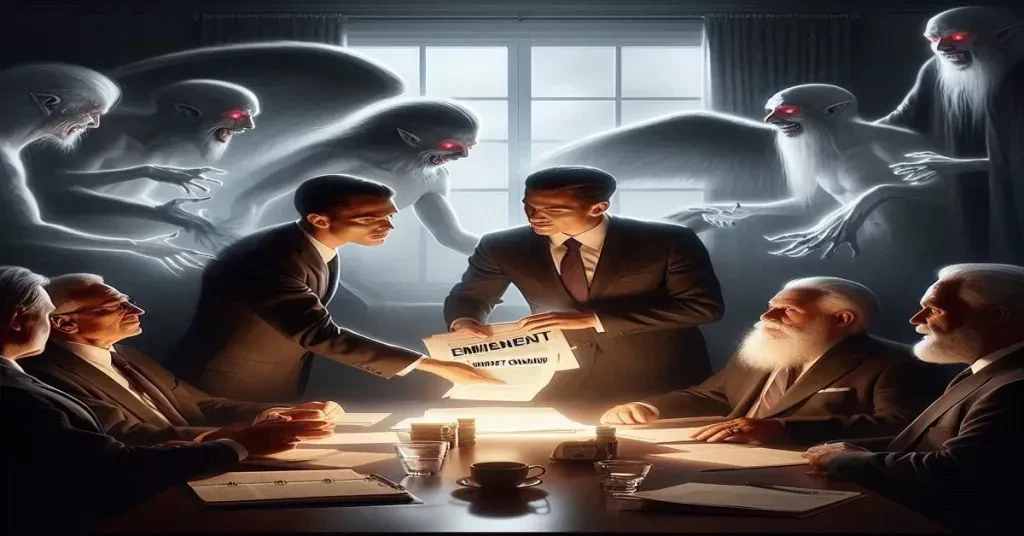 City Council members being influenced by demonic beings in a move to possess the the all city's land under eminent domain.