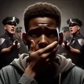 A photorealistic image illustrating the weight of consequences sinking in through a teenager's facial expressions during a confrontation with law enforcement, invoking emotion, captivating, shocking, jaw-dropping, ominous, and clickbaity.. Image 1 of 3