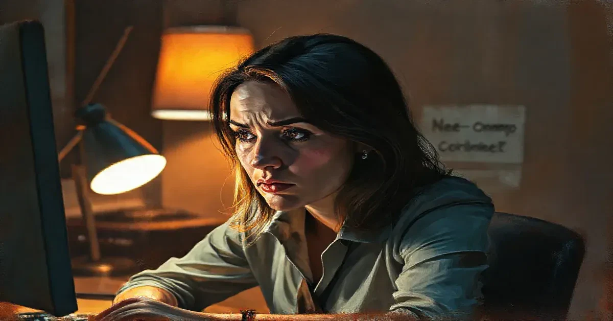 Woman sitting in her office, frustrated, realizing her non-compete agreement with her employer may have her imprisoned at the company she no longer wants to work for, where better opportunities are available.