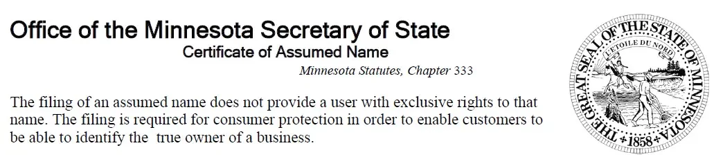 Minnesota Assumed Name Change