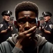 A photorealistic image illustrating the weight of consequences sinking in through a teenager's facial expressions during a confrontation with law enforcement, invoking emotion, captivating, shocking, jaw-dropping, ominous, and clickbaity.. Image 1 of 3